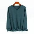 thumbnail image 1 of Uootdi Long Sleeve Shirts for Women Crew Neck Solid Color Basic Tee Soft Comfy Blouse Top Soft Ladies Pajama Shirt, 1 of 7