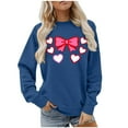 thumbnail image 1 of Uootdi Love Heart Print Graphic Sweatshirts for Women Funny Crewneck Casual Loose Spring Tops Festival Pullover Spring Clothes Gift, 1 of 5