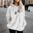 thumbnail image 1 of Uootdi Oversized Fuzzy Fleece Long Sleeve Sweatshirts for Women Dandelion Printed Drawstring Hoodies Gift Casual Loose Classi c Fall Pullover with Pocket, 1 of 4