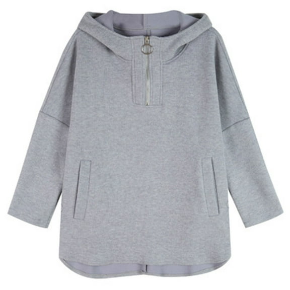 Uootdi Oversized Hoodies for Women Quarter Zip Long Sleeve Sweatshirts Tunic Pullover Top Gift Fall Winter Trendy Clothes with P ockets