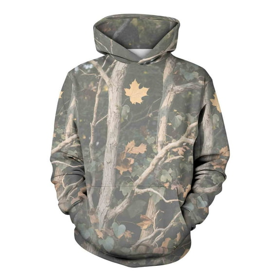 Uootdi Oversized Long sleeve Sweatshirt for Women Camo Leaf Maple Leaf Pattern Winter Hoodies with Gift Oversized Long sleeve Sw eatshirt for