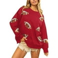 thumbnail image 1 of Uootdi Oversized Womens Long Sleeve Sweatshirt Football Shirts for Women Game Gift Day Sparkle Football Sequin Rugby Y2K Sweats hirt Women, 1 of 5