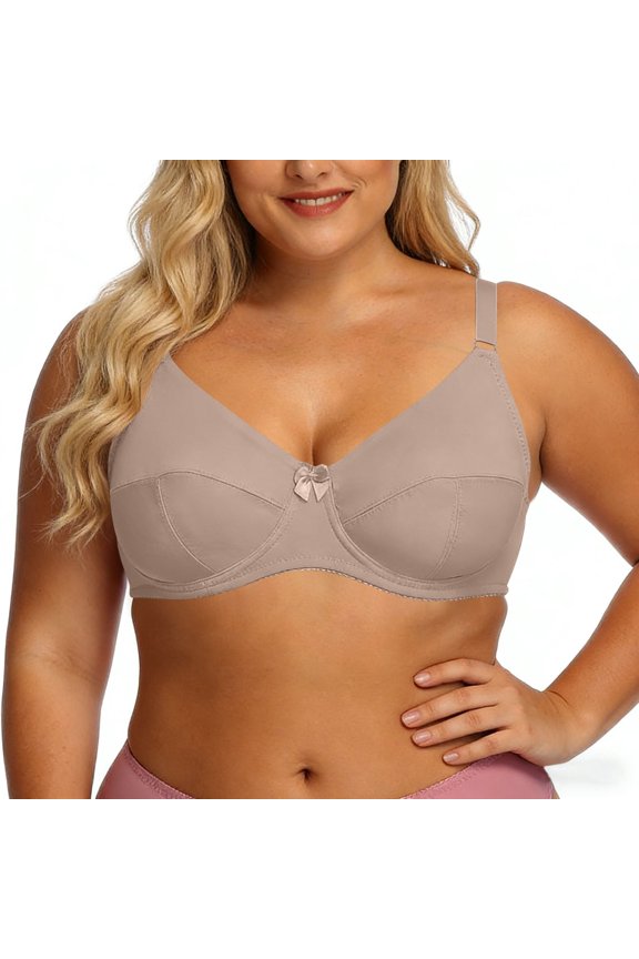 Plus Size Bow Detail Bras Underwire Full Coverage Lift Support Bralettes Soft Lift Breathable Curvy Intimates Gift
