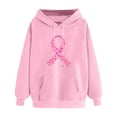 thumbnail image 1 of Uootdi Plus Size Breast Cancer Awareness Pink Ribbon Hoodies for Gift Women Fall Fashion Drawstring Long Sleeve Sweatshirt Casu al Y2k, 1 of 2