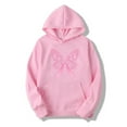 thumbnail image 1 of Uootdi Plus Size Breast Cancer Awareness Pink Ribbon Hoodies for Gift Women Fall Fashion Drawstring Long Sleeve Sweatshirt Casu al Y2k, 1 of 4