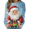 thumbnail image 1 of Uootdi Plus Size Christmas Womens Gift Long Sleeve Sweatshirt Funny Xmas Tree Santa Reindeer Snowman 3D Print Graphic Sweatshir ts, 1 of 6