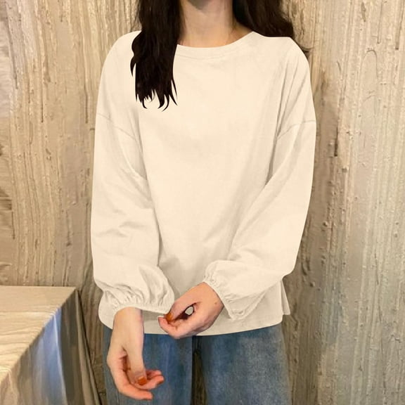 Uootdi Plus Size Sweatshirt for Women Oversized Long Sleeve Side Slit Sweatshirts Crewneck Casual Loose Gift Fall Fashion Outfi ts Tops