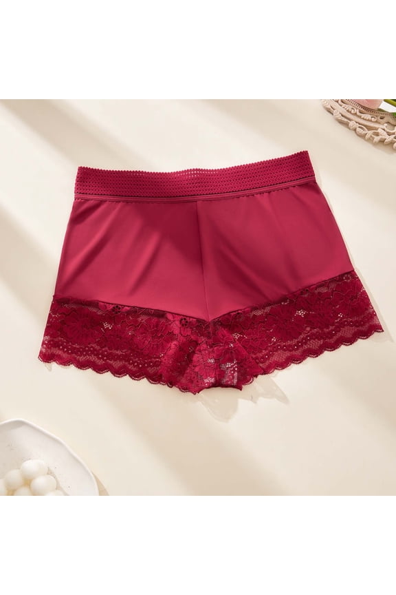 Satin Boyshort Panties for Women Scalloped Edge Full Coverage Briefs Silky Smooth Elegant Daily Intimates Gift