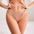 thumbnail image 1 of Uootdi Satin Thong Panties for Women Ruffled Edge Bow Detail No Show Support Briefs Smooth Soft Daily Intimates Gift, 1 of 5