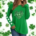 thumbnail image 1 of Uootdi St. Patrick's Day Sweatshirt for Women Irish Shamrock Round Neck Pullover Long Sleeve Shirts Leaf Clover Raglan Tops Gift, 1 of 6