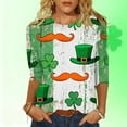 thumbnail image 1 of Uootdi St Patricks Day 3/4 Sleeve Shirt for Women Plus Size Funny Cute Saints Patrick's Tops Irish Shamrocks Printed Outfit Gift, 1 of 6