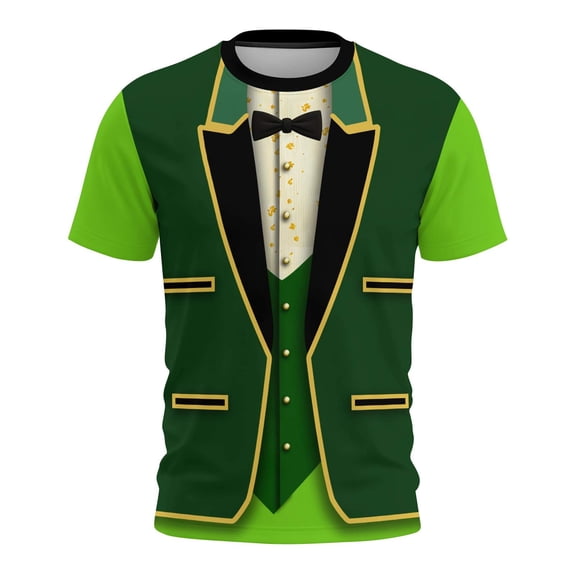 Uootdi St Patricks Day T Shirts for Women Lucky Irish Shamrock Clover Print Graphic Short Sleeve Tees Cute Short Sleeve Festival Gift Tops Gift