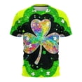 thumbnail image 1 of Uootdi St Patricks Day T Shirts for Women Lucky Irish Shamrock Clover Print Graphic Short Sleeve Tees Cute Short Sleeve Festival Gift Tops Gift, 1 of 3