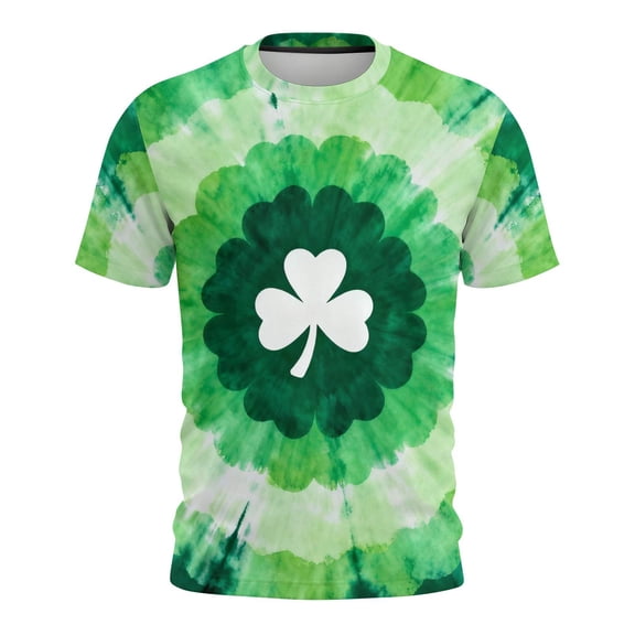 Uootdi St Patricks Day T Shirts for Women Lucky Irish Shamrock Clover Print Graphic Short Sleeve Tees Cute Short Sleeve Festival Gift Tops Gift