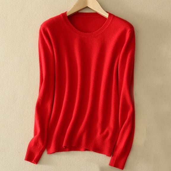 Uootdi Sweaters for Women Crewneck Long Sleeve Lightweight Sweater Pullover Gift Lightweight Casual Crochet Tops Women Fall Cl othes