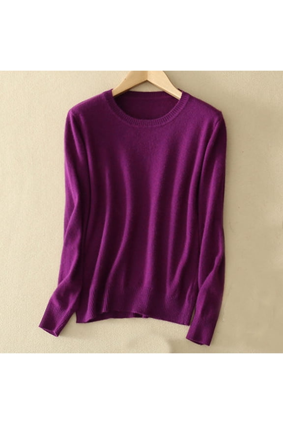 Uootdi Sweaters for Women Crewneck Long Sleeve Lightweight Sweater Pullover Gift Lightweight Casual Crochet Tops Women Fall Cl othes