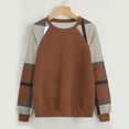 thumbnail image 1 of Uootdi Sweatshirt for Women Long Sleeve Tops for Women Patchwork Crewneck Raglan T-Shirts Womens Gift Tops Casual Fall Loose Dr essy, 1 of 3