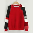 thumbnail image 1 of Uootdi Sweatshirt for Women Long Sleeve Tops for Women Patchwork Crewneck Raglan T-Shirts Womens Gift Tops Casual Fall Loose Dr essy, 1 of 3