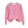thumbnail image 1 of Uootdi Sweatshirts for Women Oversized Breast Cancer Awareness Long Sleeve Pink Ribbon Pullover Tops Shirts Gift Funny Gifts Cl othing, 1 of 4