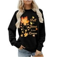 thumbnail image 1 of Uootdi Thanksgiving Long Sleeve Sweatshirts for Women Fall For Jesus He Never Leaves Sweatshirts Gift Women Cute Fall Autumn Ch ristian, 1 of 5