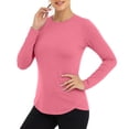 thumbnail image 1 of Uootdi UPF50+ Sun Protection Tops for Women Crew Neck Long Sleeve with Curved Hem Outdoor Rash Guard Quick Dry Breathable Tops Gift, 1 of 5
