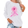 thumbnail image 1 of Uootdi Women's Breast Cancer Awareness Gift Long Sleeve Shirts Funny Pink Ribbon Heasrt Graphic Love Print Inspirational Tees F ashion Blouses, 1 of 6