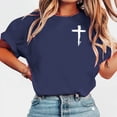 thumbnail image 1 of Uootdi Women's Christian Printed Graphic T Shirts Inspirational Short Sleeve Shirt Vintage Jesus Faith Pray Cross Print Tees Gift, 1 of 5