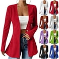 thumbnail image 1 of Uootdi Women's Collarless Single Button Blazer Long Sleeve Work Cardigan Open Front Corduroy Jackets Slim Fit Business Casual Women Top, 1 of 7