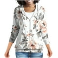 thumbnail image 1 of Uootdi Women's Flower Print Hoodies, Family Matching Outfits, Colorful Floral Design,Cute Casual Sweatshirts Gray Women Top, 1 of 5