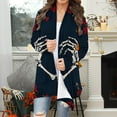 thumbnail image 1 of Uootdi Women's Gothic Skull & Rose Print Cardigan - Long Sleeve Open Front Coat, Edgy Halloween Print Outerwear, Casual Fall Fashion Apparel, Alternative Style Outfit Multicolor Women Top, 1 of 7