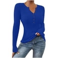 thumbnail image 1 of Uootdi Women's Henley Shirt, Raglan Sleeve Design, Half - Button Placket, Casual Loose Fit Top, Versatile Daily Wear Tee, Trendy Baseball - Inspired Style,Suitable for Leisure & Street Outfits, 1 of 9