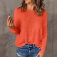 thumbnail image 1 of Uootdi Women's Long Sleeve Sweater Crew Neck Oversized Pullover Fall Winter Trendy Heathered Knit Jumper Tops Trendy Gift Outf its Fashion, 1 of 8