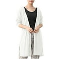 thumbnail image 1 of Uootdi Women's Open Front Long Cardigan Lightweight Knit Loose Fit Casual Summer Fall Duster Sweater Trendy Outerwear White Women Top, 1 of 5