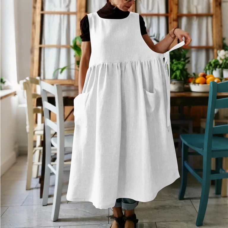 ladies pinafore dress Solid Belted Without Top feminine touch Uootdi Women's Pinafore Dresses Crew