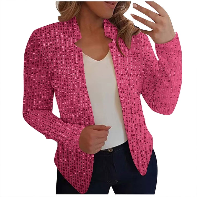 Women's Sequin Jacket Long Sleeve Open Front Blazer Sparkly Women's Sequin Jacket Long Sleeve Open Front Blazer Sparkly