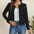 thumbnail image 1 of Uootdi Women's Sequin Cardigan Cropped Coats Glitter Shiny Casual Thin Jackets Dressy Long Sleeve Open Front Party Sparkly Gift, 1 of 9