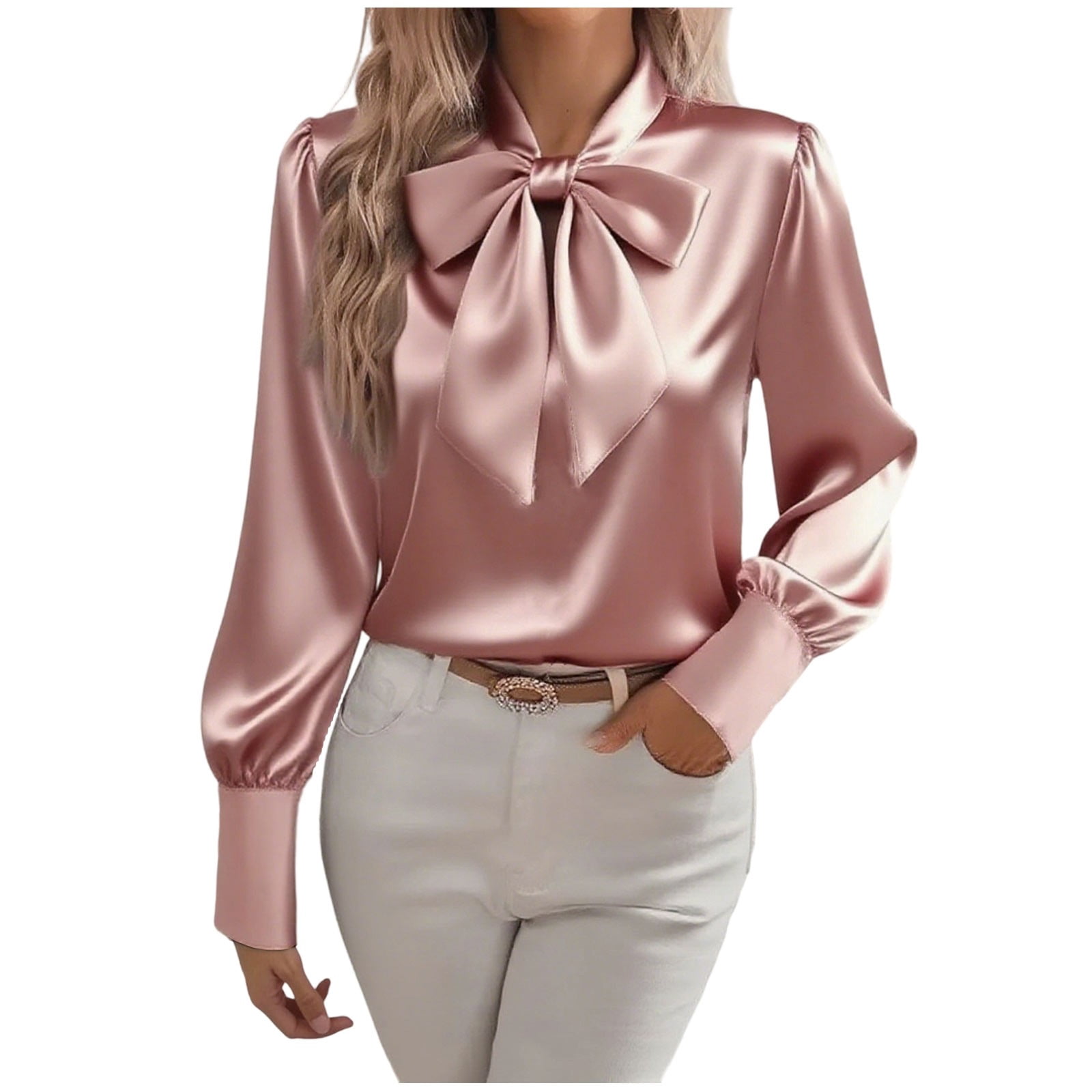 Black Long Sleeves Button Down Women Silk Blouse main image 0