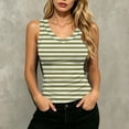 thumbnail image 1 of Uootdi Women's Tank Tops Sleeveless V Neck Striped Print Blouses Nautical Style Ribbed Knit Fabric Slim Fit Tops Gift, 1 of 7