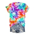 thumbnail image 1 of Uootdi Women's Tees Crew Neck Short Sleeve Tie Dye Print Tops Casual Loose Fit T Shirts Gift, 1 of 6