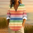 thumbnail image 1 of Uootdi Women's Tops Boho Graphic Long Sleeve Shirts Casual V Neck Lapel Button Vintage Gift Floral Printed Henley Blouses Fashio n, 1 of 5