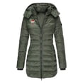 thumbnail image 1 of Uootdi Women's Waterproof Long Puffer Hooded Jacket Plus Size Thickened Quilted Down Jacket Warm Winter Coat, 1 of 4