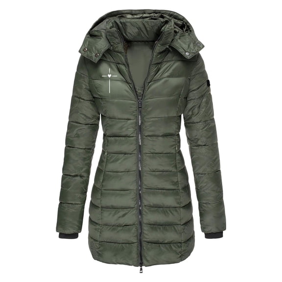 Uootdi Women's Waterproof Long Puffer Hooded Jacket Plus Size Thickened Quilted Down Jacket Warm Winter Coat