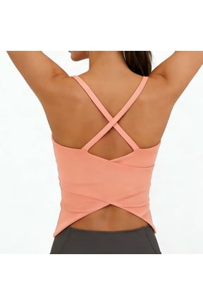 Women's Workout Tops Sleeveless Twisted Back Solid Athletic Tops Yoga Pilates Style Moisture Wicking Stretchy Tanks Gift