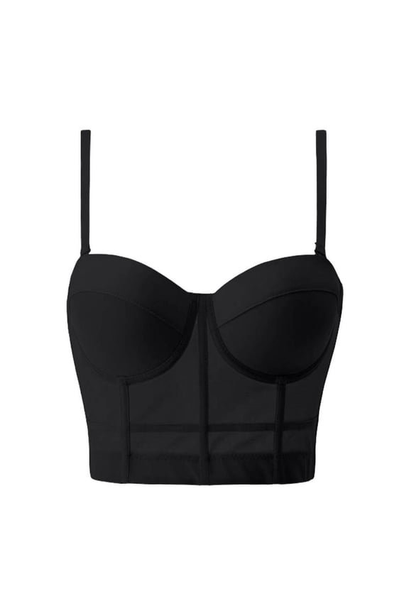 Womens Bustier Cropped Tops Vests Mesh Push Up Slim Fit Spaghetti Straps Versatile Casual Bra Tops Gift