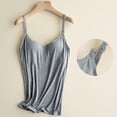 thumbnail image 1 of Uootdi Womens Cami Tops Solid Color Adjustable Spaghetti Strap V Neck Loose Fit Breathable Tops Casual Tank Tees Daily Layering Wear Gift, 1 of 8