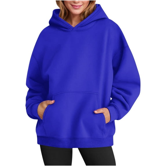 Uootdi Womens Comfy Hoodies Trendy Y2K Oversized Pullover Tops Vintage Hooded Sweatshirt Gift