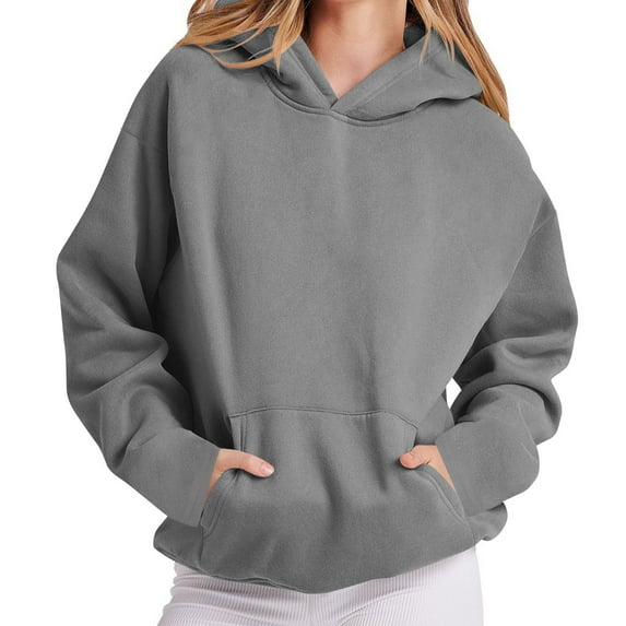 Uootdi Womens Comfy Hoodies Trendy Y2K Oversized Pullover Tops Vintage Hooded Sweatshirt Gift