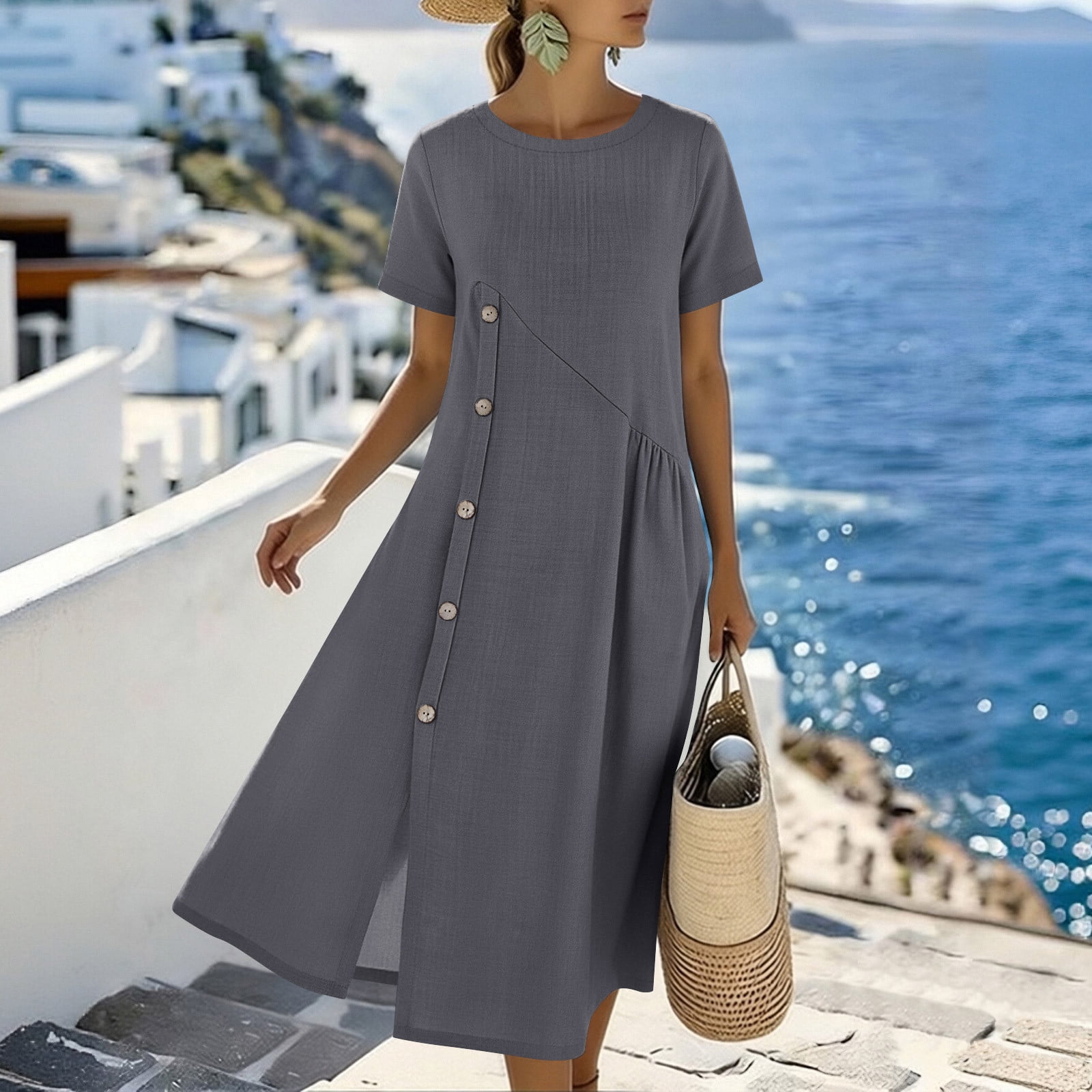 patagonia organic cotton dress Used Worn Wear-W's Roaming Dress-Black-Black-75165-L Category:Black OP + Black Jabot + Black Bow Strawberry Dress lightweight 95% organic cotton casual dresses fall 2025