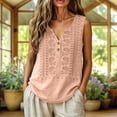 thumbnail image 1 of Uootdi Womens Embroidered Tank Tops Sleeveless Split Neck with Floral Embroidered Placket Retro Chic Style Soft Comfortable Everyday Tops Gift, 1 of 9
