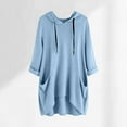thumbnail image 1 of Uootdi Womens Gift Tops Plus Size Long Sleeve Drawstring Lightweight Hoodie Pullover Ladies Basic Shirts Casual Tunic Blouse wi th Pockets, 1 of 3